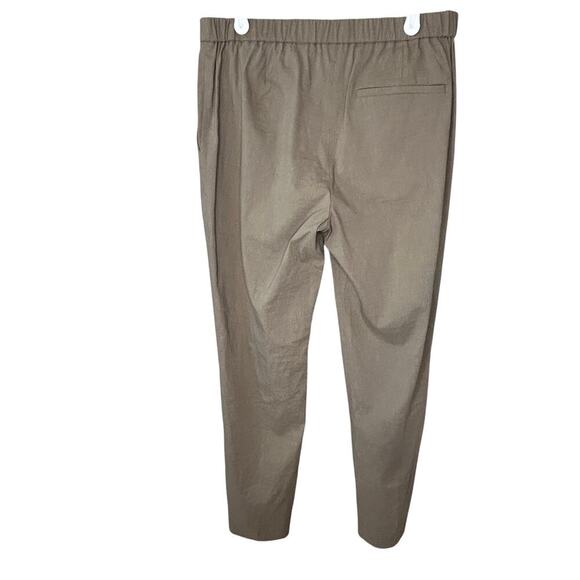 Theory women's Trecca brown linen blend cropped pull on mid rise pants size 4 - Picture 5 of 8